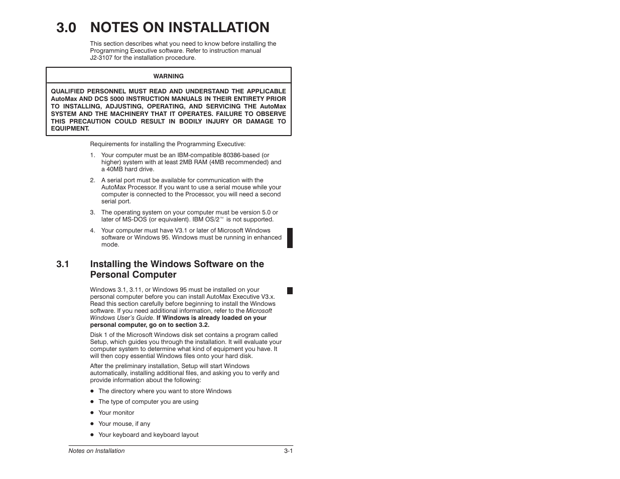 0 - notes on installation | Rockwell Automation 57C650 AutoMax Programming Executive Version 3.8 User Manual | Page 29 / 298
