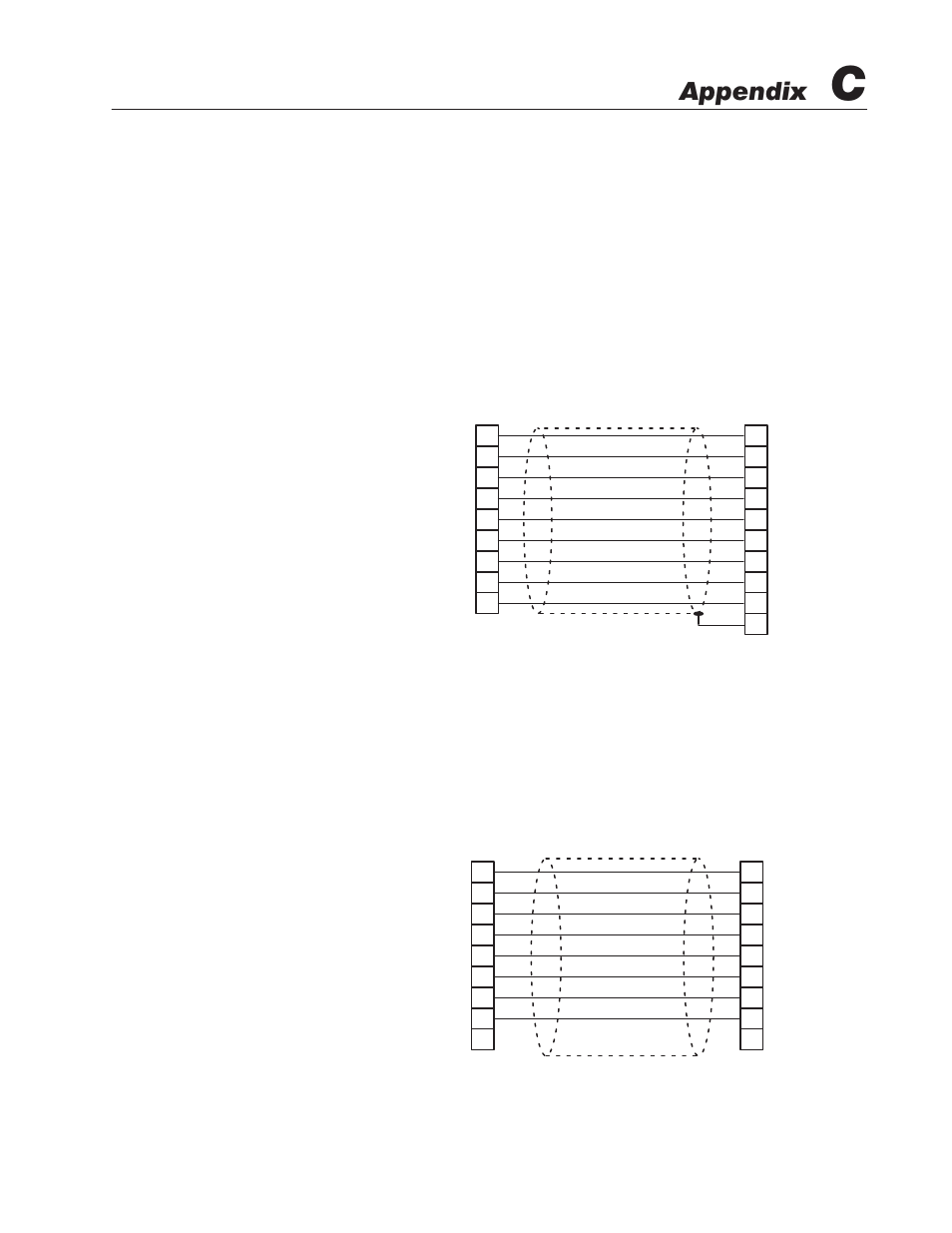 C - cables, 2706-nc12, 2706-nc13 | Cables, Appendix | Rockwell Automation 2706-LV2P_LV2R_LV4P_LV4R DL40 PLUS USER MANUAL User Manual | Page 165 / 198