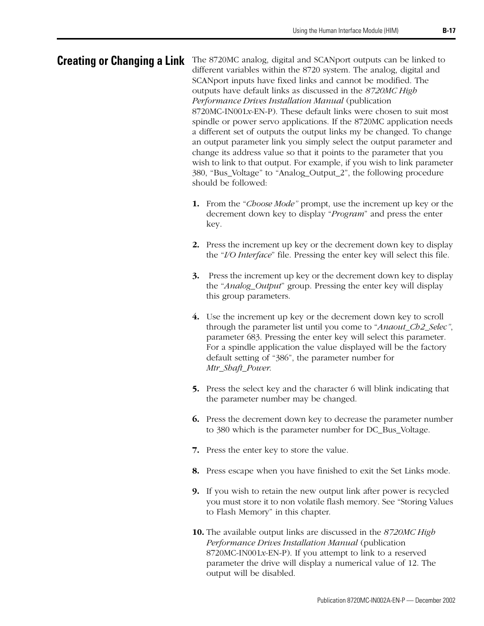 Creating or changing a link | Rockwell Automation 8720MC Drives Integration Manual User Manual | Page 111 / 211