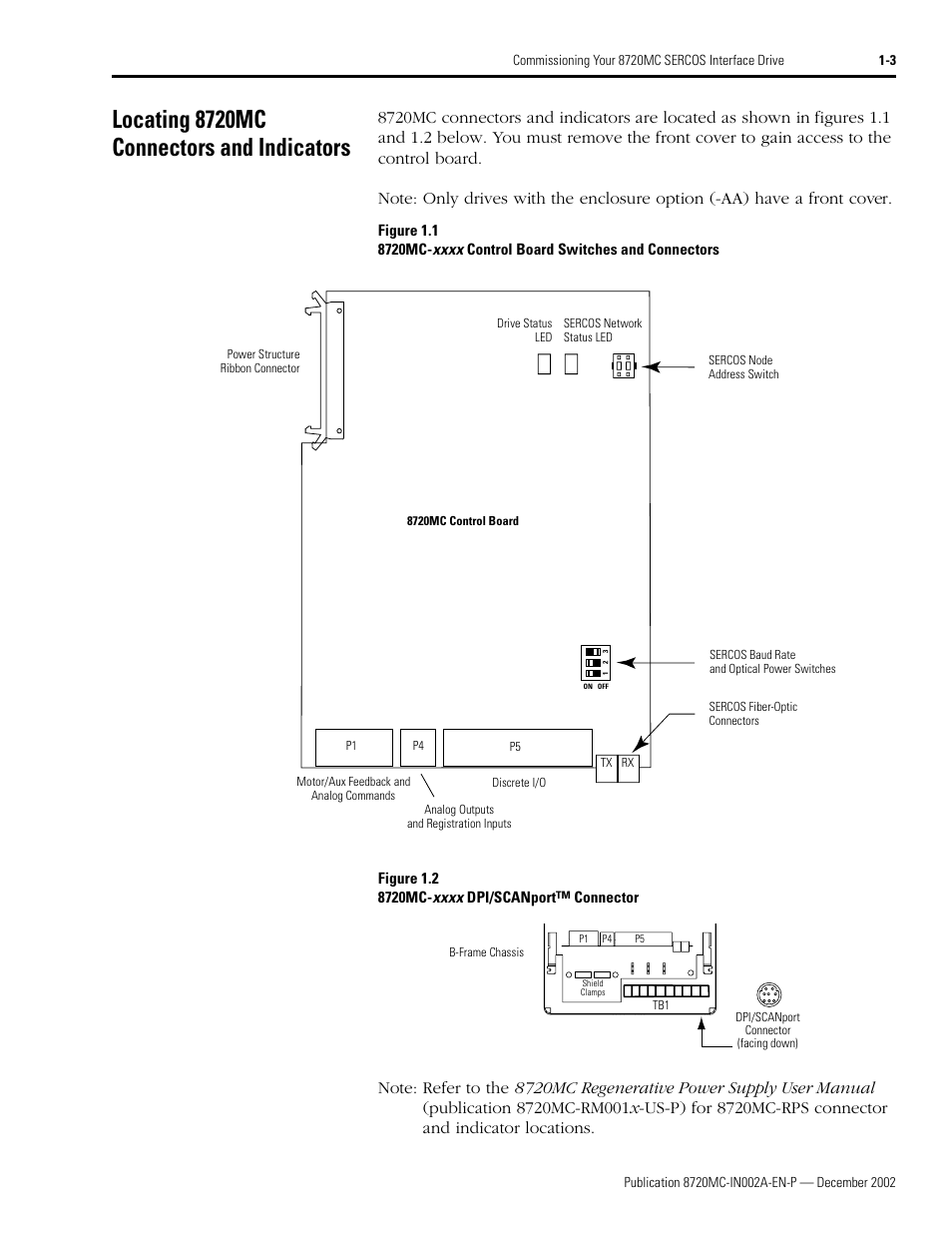 Locating 8720mc connectors and indicators, Locating 8720mc connectors and indicators -3 | Rockwell Automation 8720MC Drives Integration Manual User Manual | Page 15 / 211