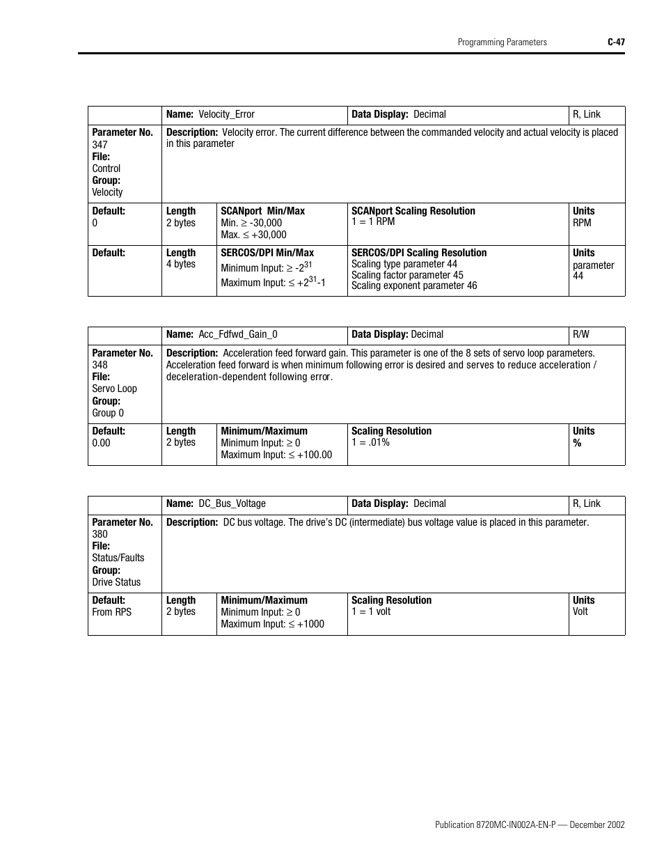 Rockwell Automation 8720MC Drives Integration Manual User Manual | Page 159 / 211