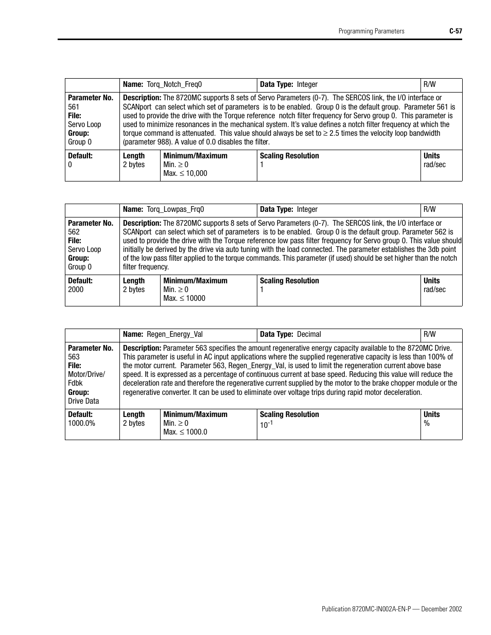 Rockwell Automation 8720MC Drives Integration Manual User Manual | Page 169 / 211
