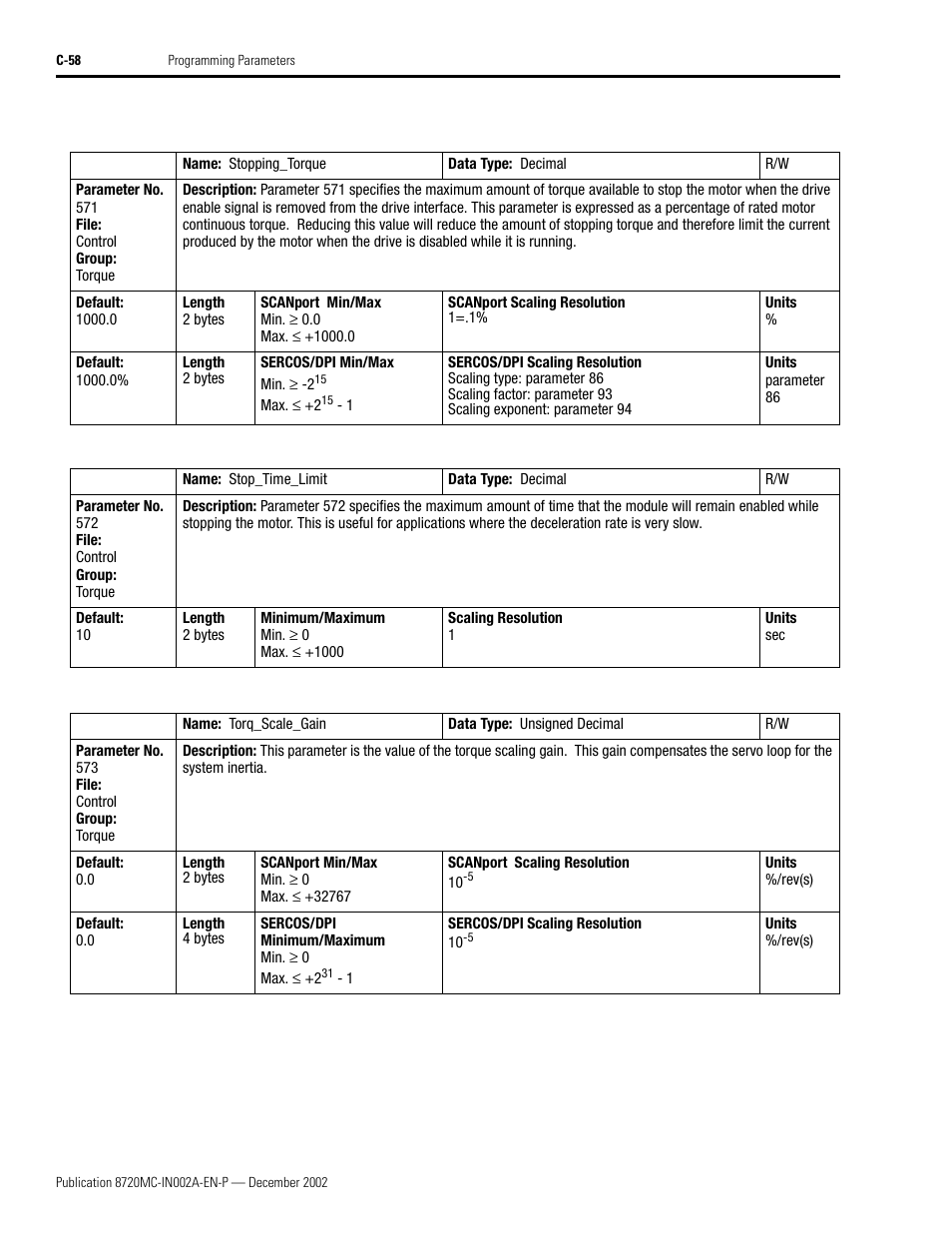 Rockwell Automation 8720MC Drives Integration Manual User Manual | Page 170 / 211