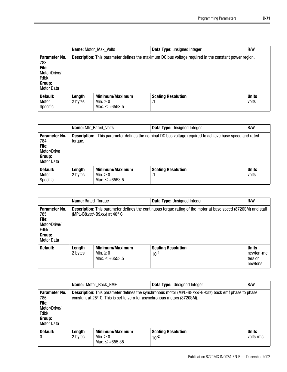 Rockwell Automation 8720MC Drives Integration Manual User Manual | Page 183 / 211