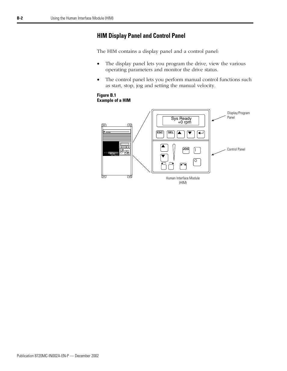 Him display panel and control panel | Rockwell Automation 8720MC Drives Integration Manual User Manual | Page 96 / 211