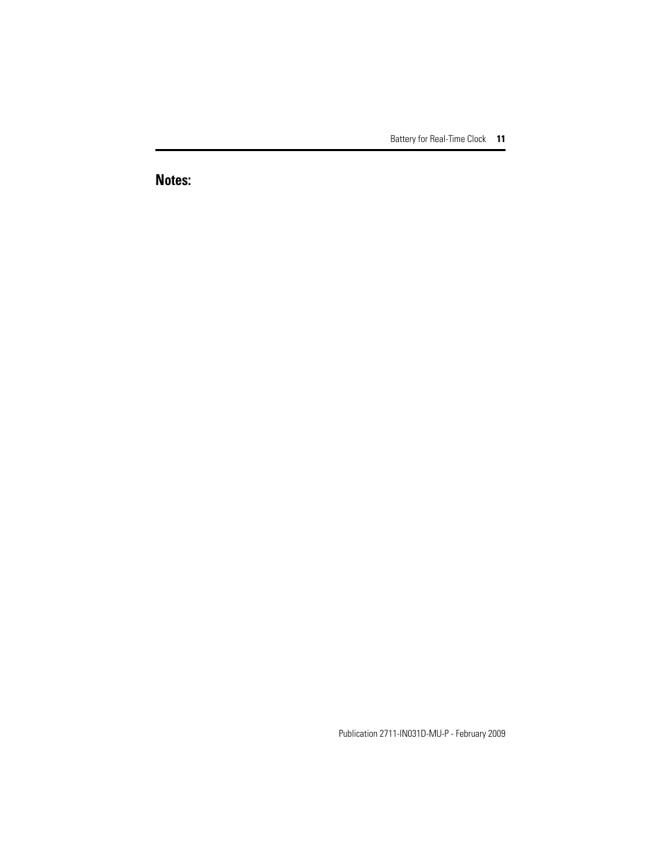 Rockwell Automation 2711-NB4 Battery for Real-Time Clock User Manual | Page 11 / 12