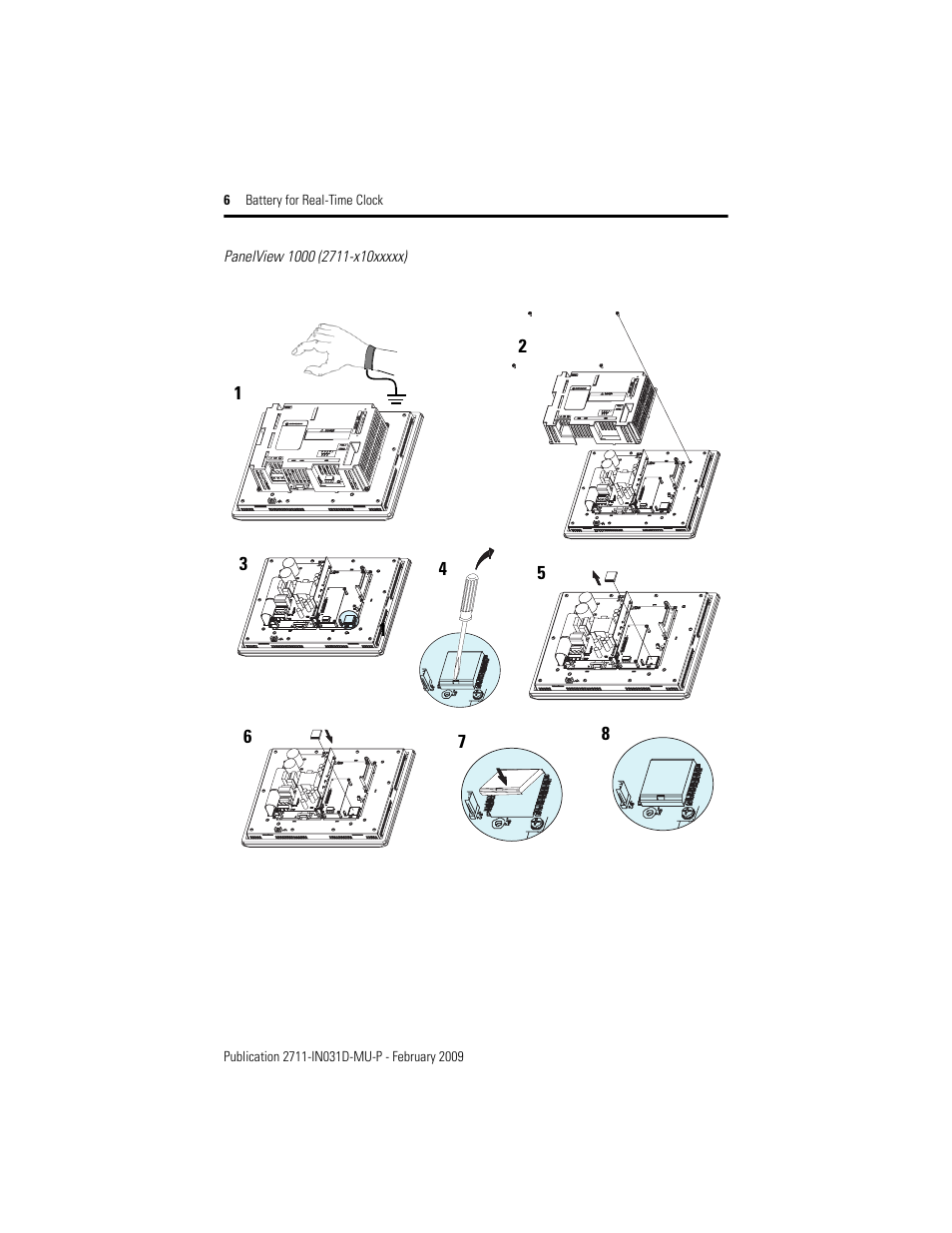 Panelview 1000 (2711-x10xxxxx) | Rockwell Automation 2711-NB4 Battery for Real-Time Clock User Manual | Page 6 / 12