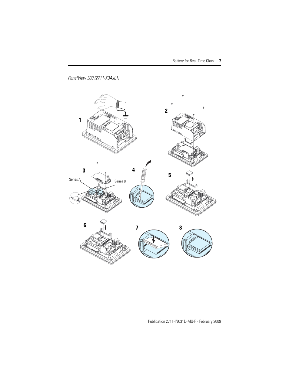 Panelview 300 (2711-k3axl1) | Rockwell Automation 2711-NB4 Battery for Real-Time Clock User Manual | Page 7 / 12