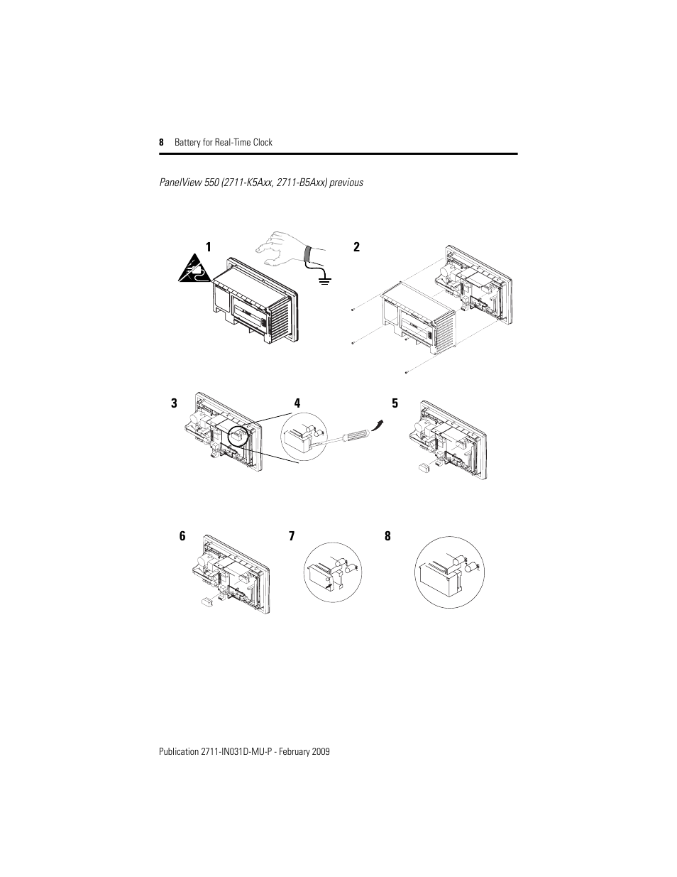 Panelview 550 (2711-k5axx, 2711-b5axx) previous | Rockwell Automation 2711-NB4 Battery for Real-Time Clock User Manual | Page 8 / 12