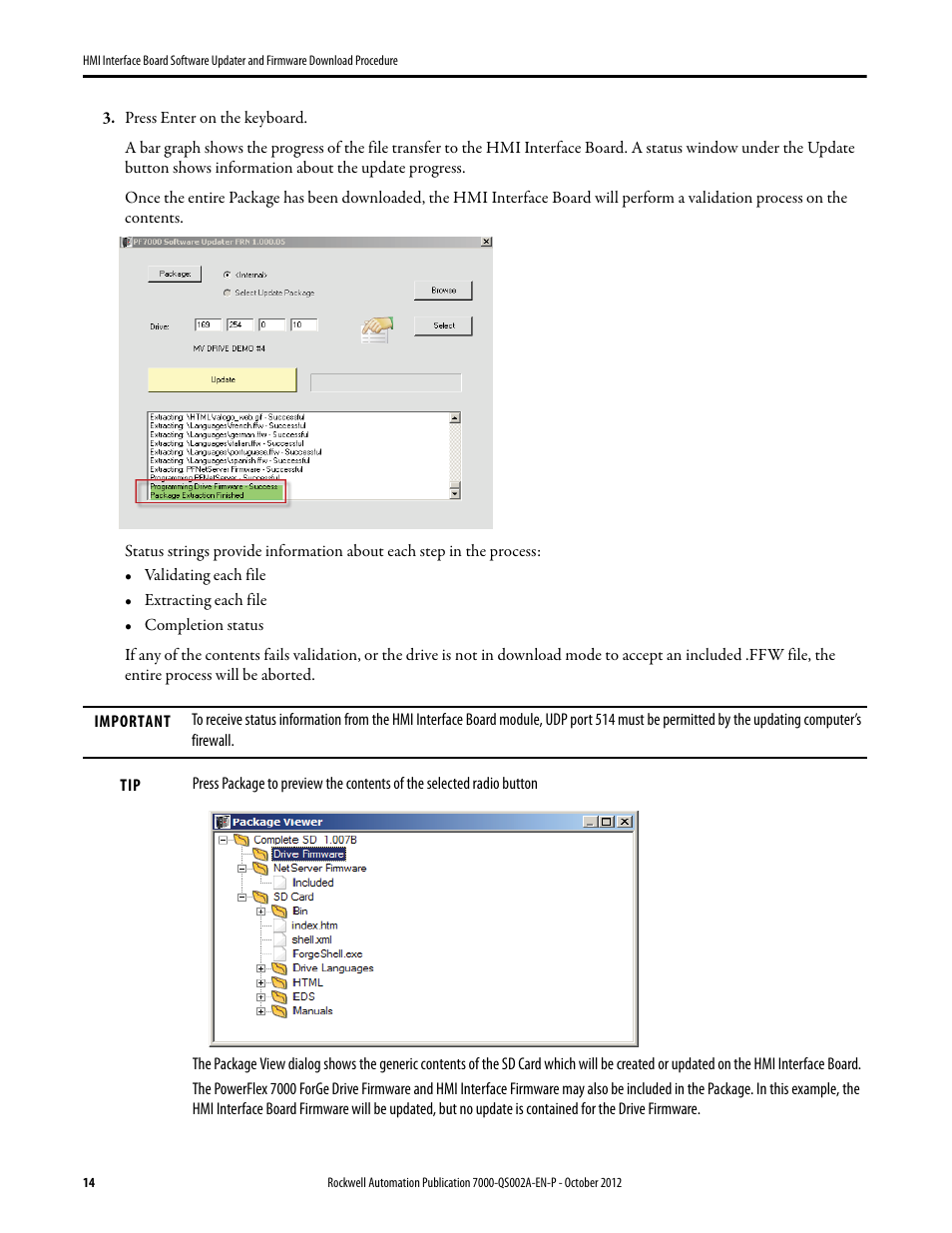 Rockwell Automation 7000 HMI Interface Board Software Updater and Firmware Download Procedure User Manual | Page 14 / 20