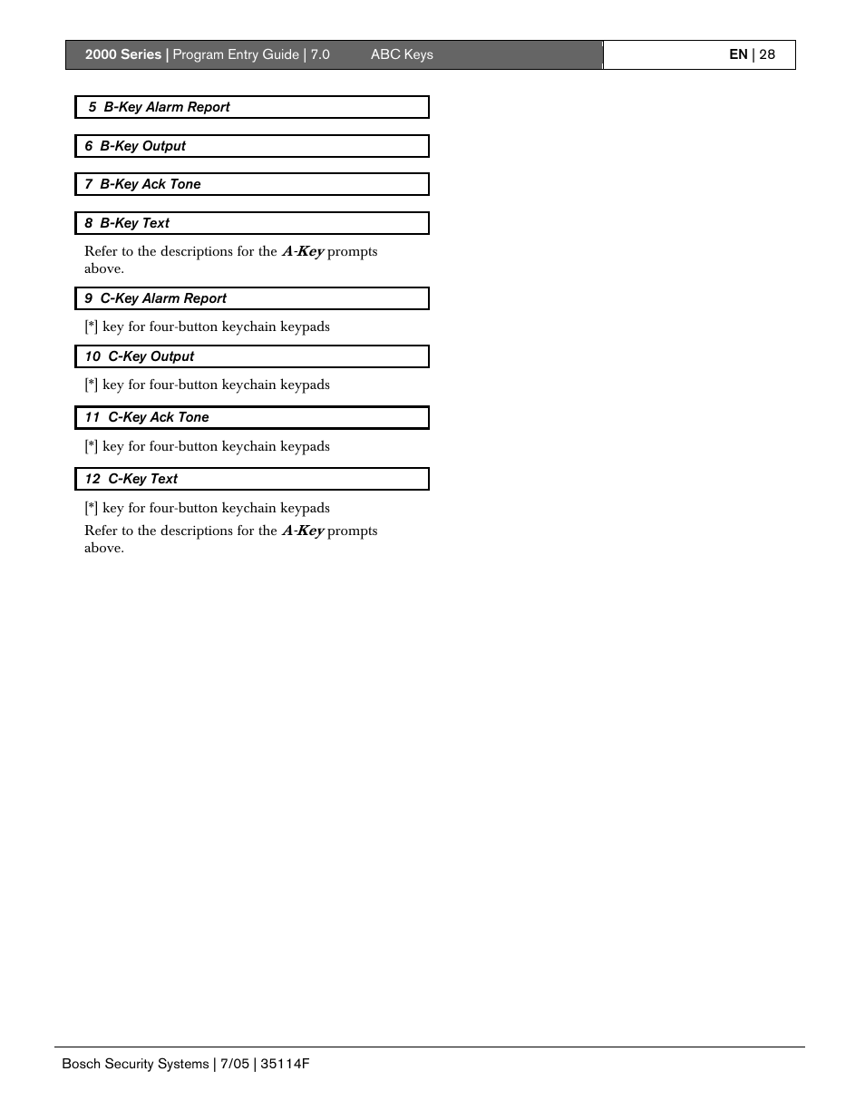 A-key | Bosch 2000 User Manual | Page 28 / 72