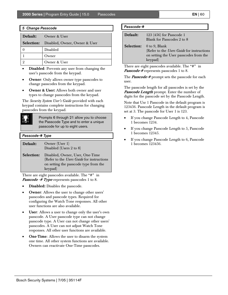 Bosch 2000 User Manual | Page 60 / 72