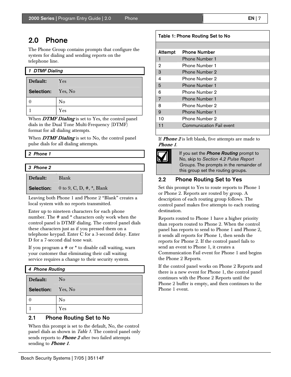 0 phone | Bosch 2000 User Manual | Page 7 / 72