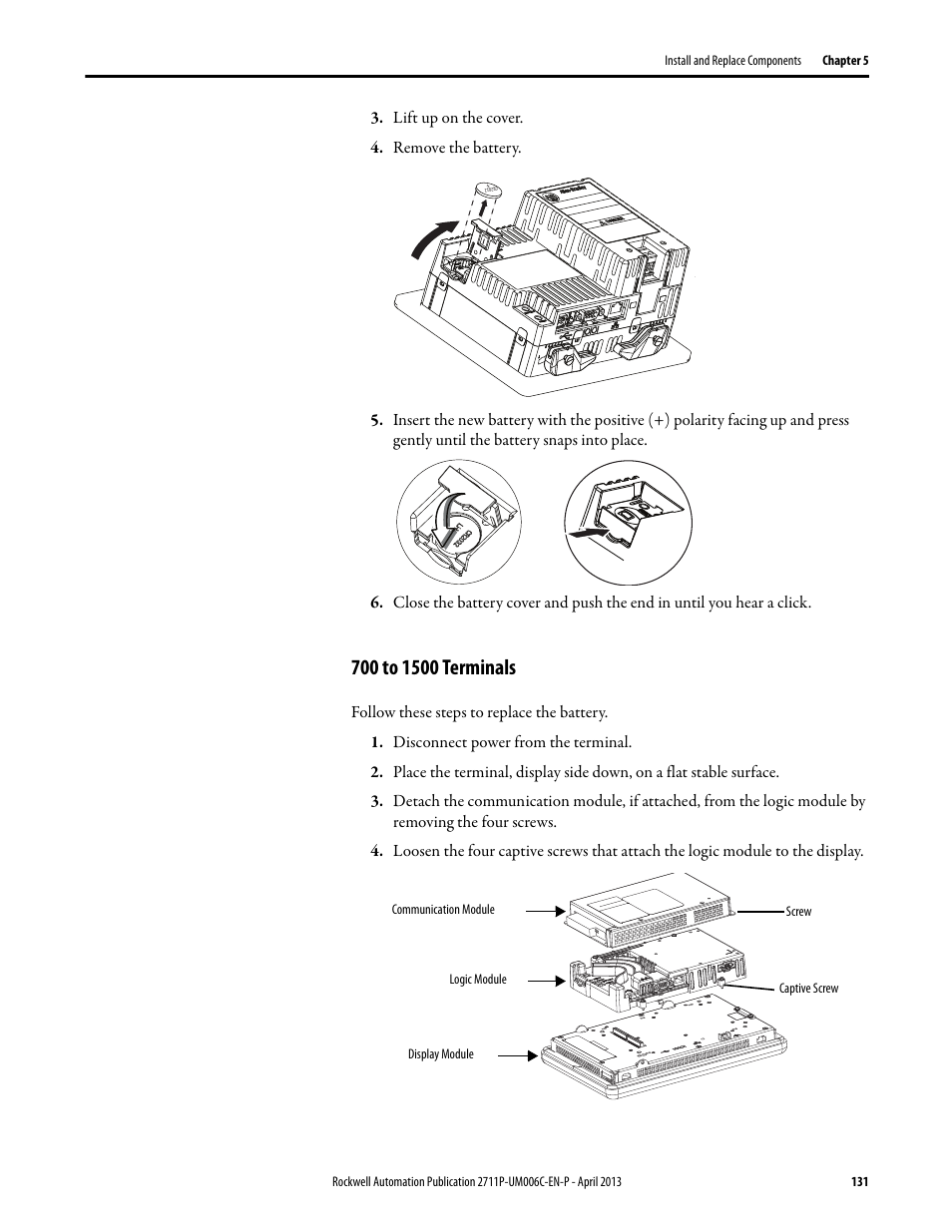 700 to 1500 terminals | Rockwell Automation 2711P-xxxx PanelView Plus 6 Terminals User Manual User Manual | Page 131 / 186