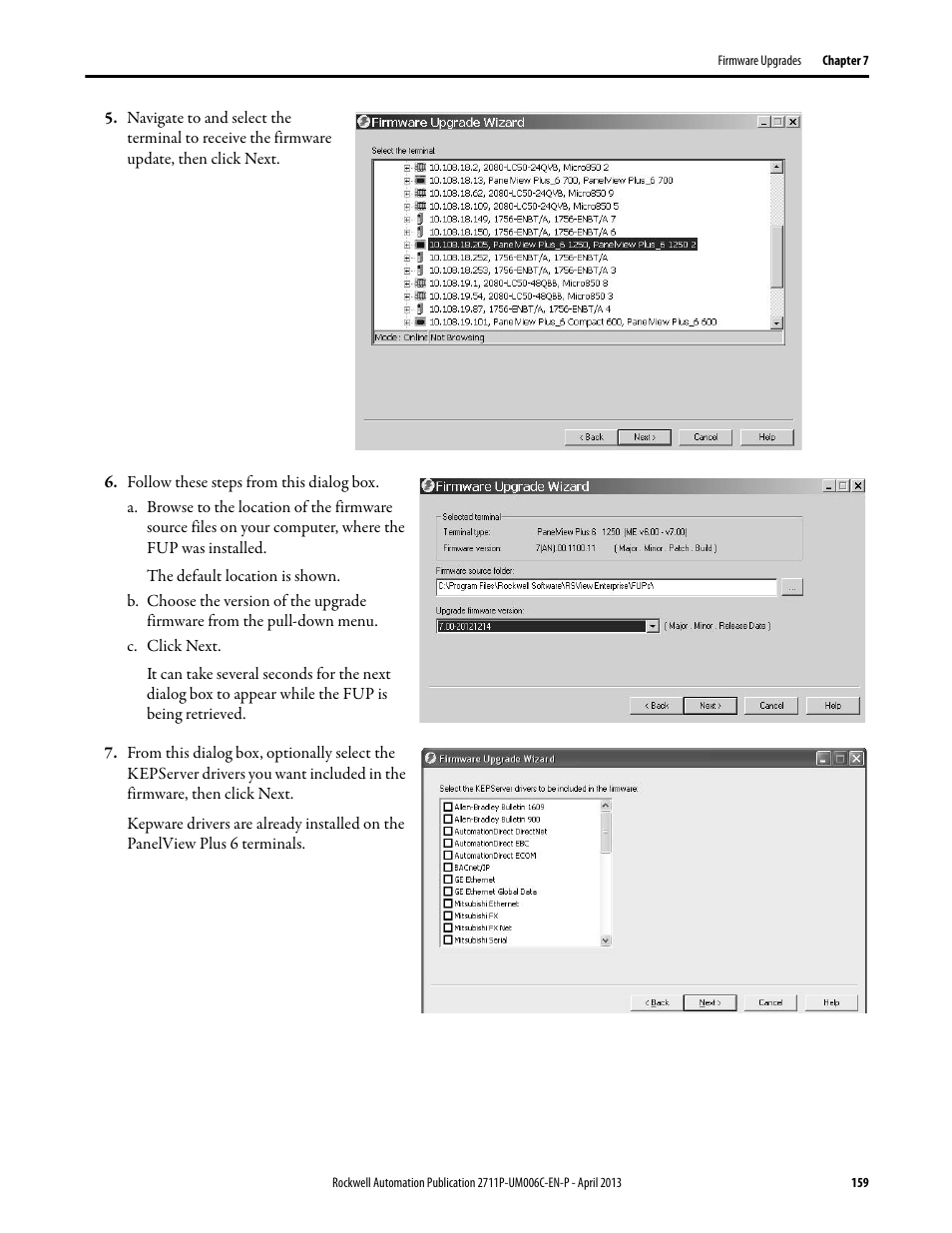 Rockwell Automation 2711P-xxxx PanelView Plus 6 Terminals User Manual User Manual | Page 159 / 186