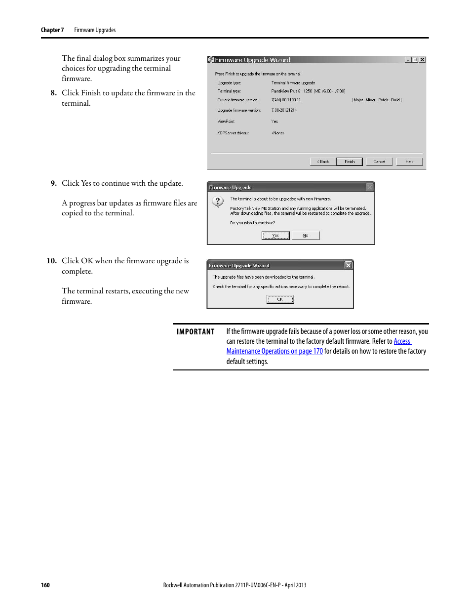 Rockwell Automation 2711P-xxxx PanelView Plus 6 Terminals User Manual User Manual | Page 160 / 186