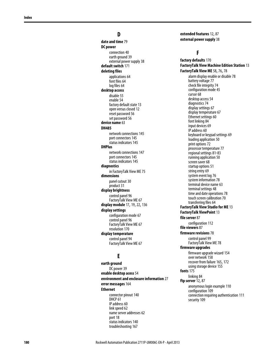 Rockwell Automation 2711P-xxxx PanelView Plus 6 Terminals User Manual User Manual | Page 180 / 186