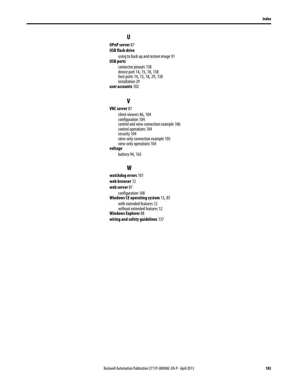 Rockwell Automation 2711P-xxxx PanelView Plus 6 Terminals User Manual User Manual | Page 183 / 186