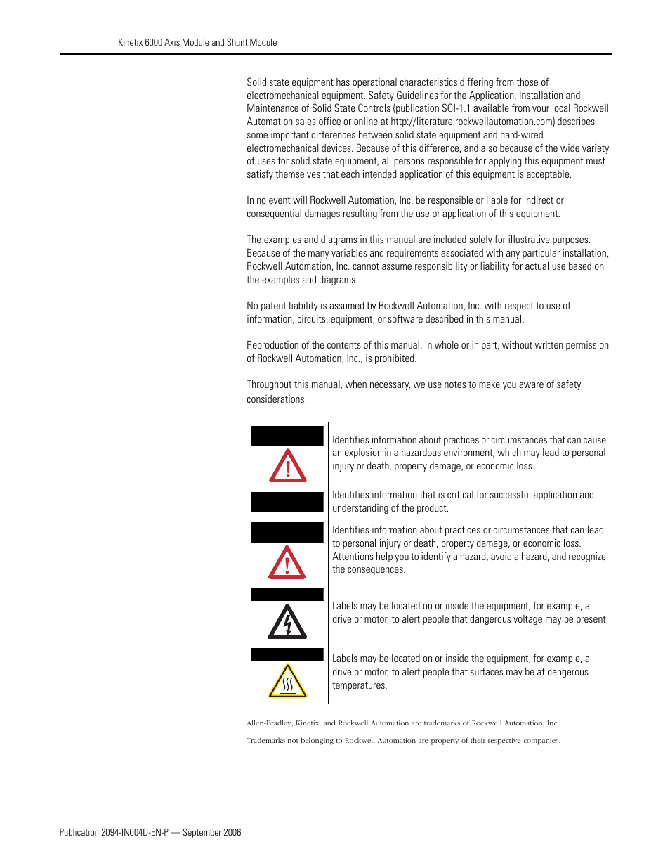 Important user information | Rockwell Automation 2094 Kinetix 6000 Axis Module and Shunt Module Install User Manual | Page 2 / 8