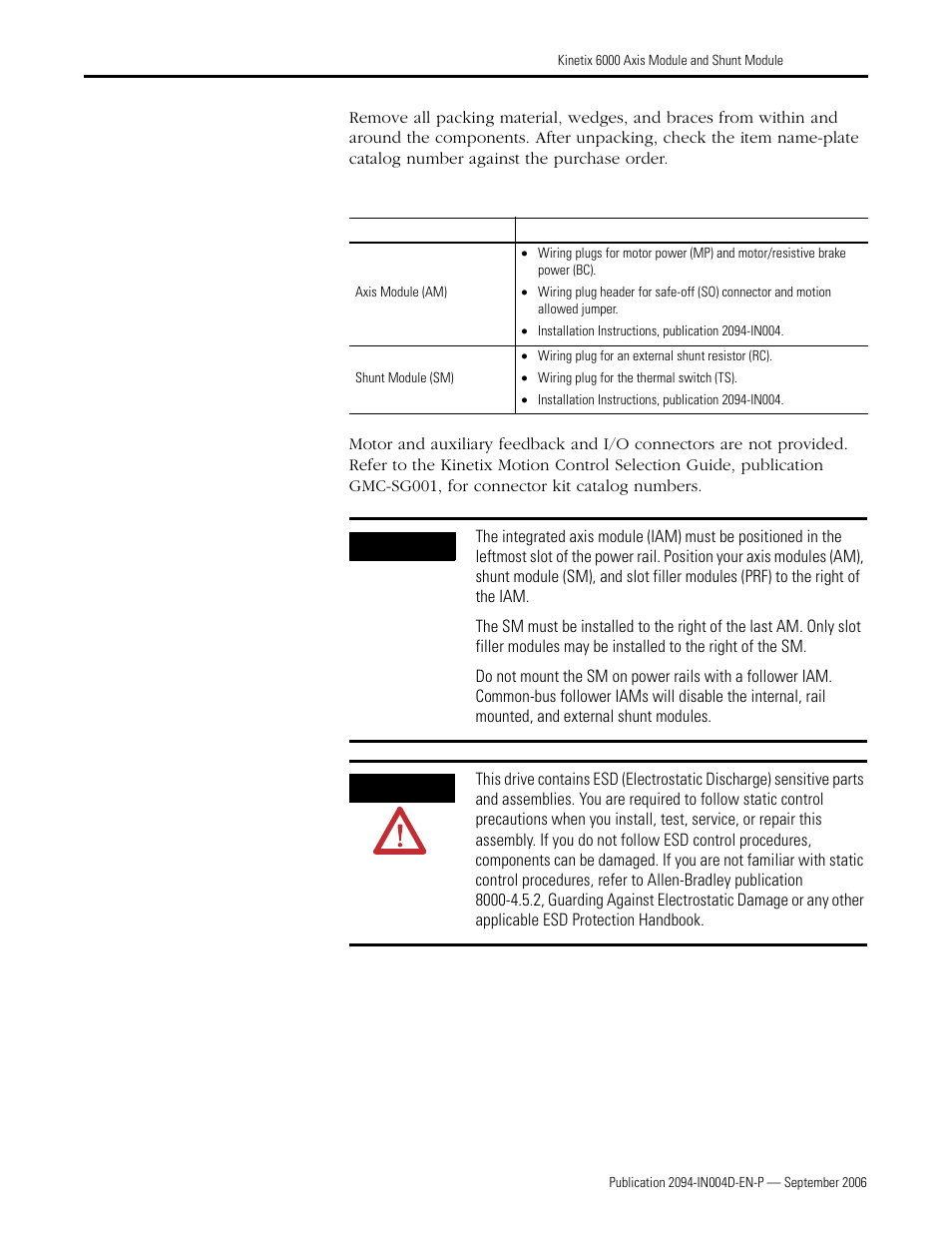 Before you begin | Rockwell Automation 2094 Kinetix 6000 Axis Module and Shunt Module Install User Manual | Page 3 / 8