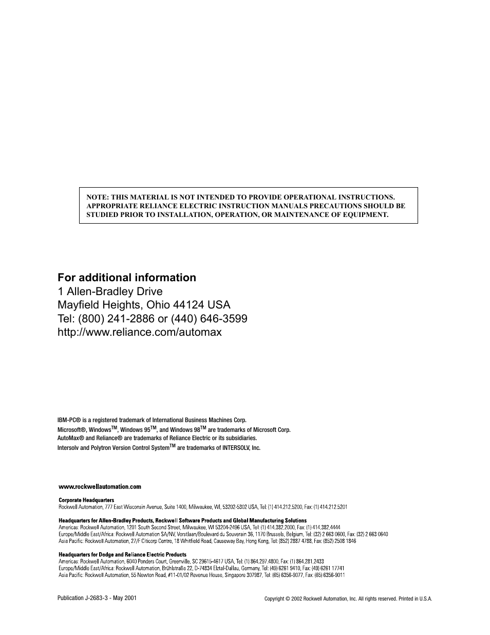 Rockwell Automation AutoMax V3 Executive Software User Manual | Page 4 / 4