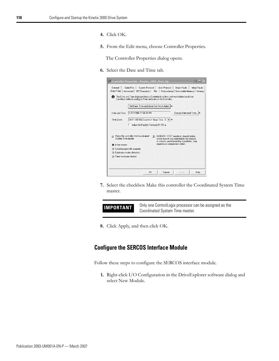 Configure the sercos interface module | Rockwell Automation 2093-xxxx Kinetix 2000 Multi-axis Servo Drive User Manual User Manual | Page 110 / 226