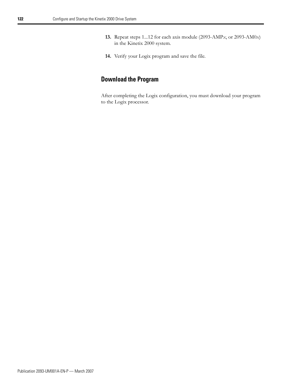 Download the program | Rockwell Automation 2093-xxxx Kinetix 2000 Multi-axis Servo Drive User Manual User Manual | Page 122 / 226