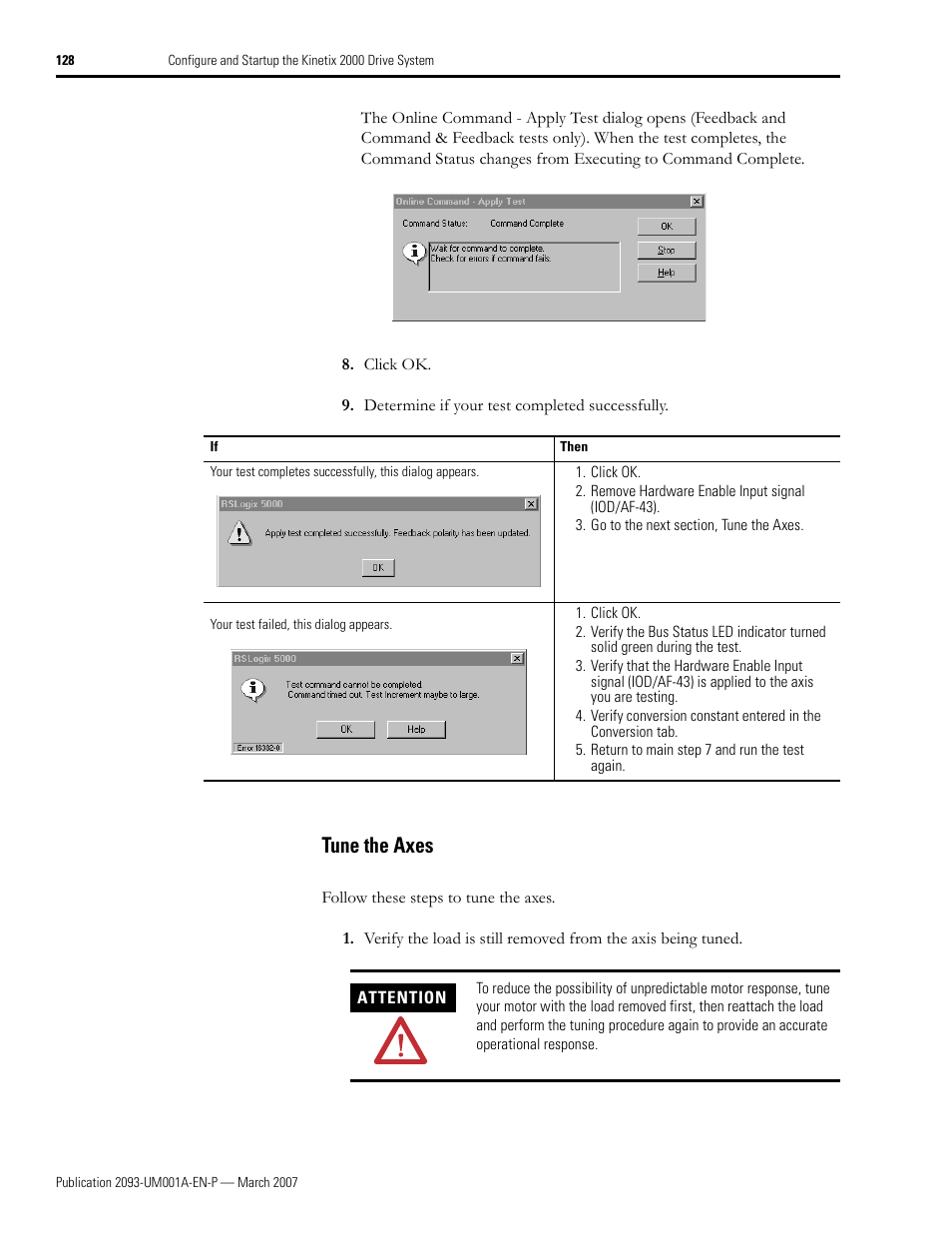 Tune the axes | Rockwell Automation 2093-xxxx Kinetix 2000 Multi-axis Servo Drive User Manual User Manual | Page 128 / 226