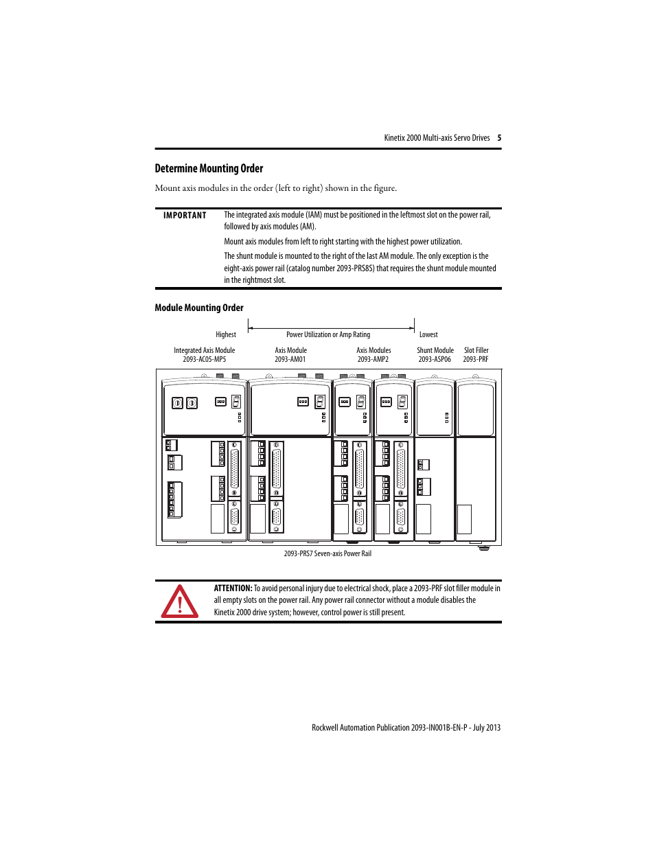 Determine mounting order | Rockwell Automation 2093-AMxx Kinetix 2000 Integrated Axis Module and Axis Module Installation Instructions User Manual | Page 5 / 16
