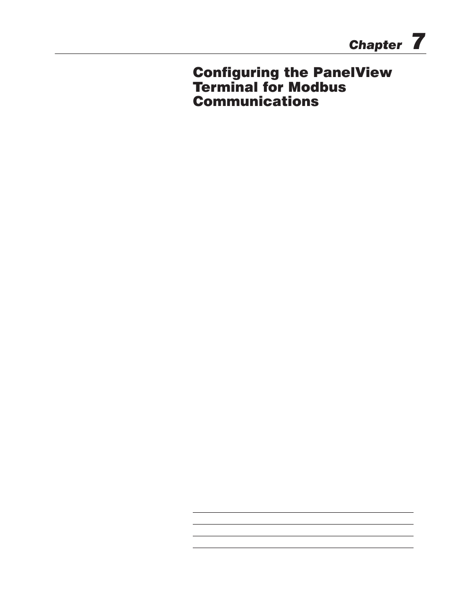 Chapter | Rockwell Automation 2711E PanelBuilder 1400e Modbus Communications User Manual | Page 62 / 76