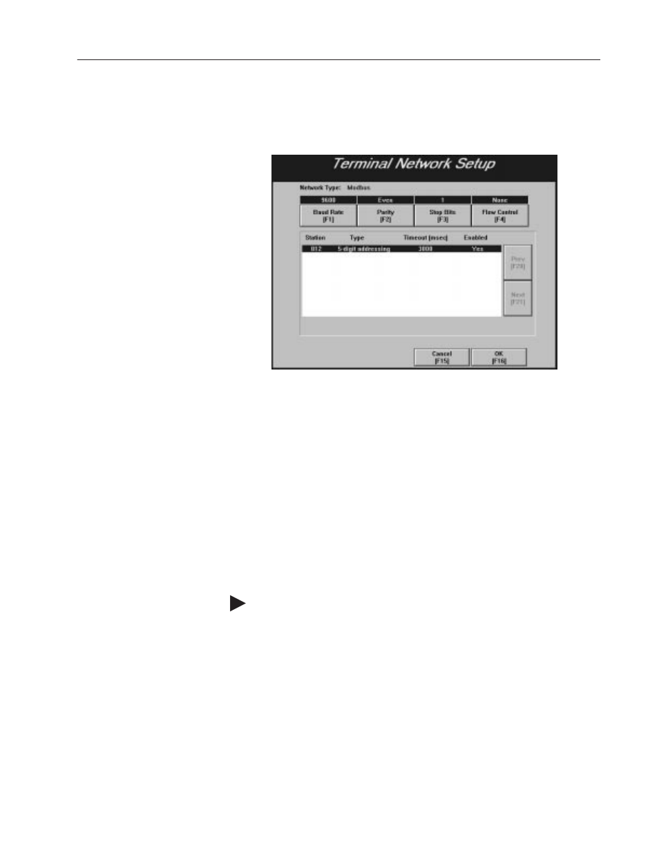 Configuring the terminal network setup screen | Rockwell Automation 2711E PanelBuilder 1400e Modbus Communications User Manual | Page 66 / 76