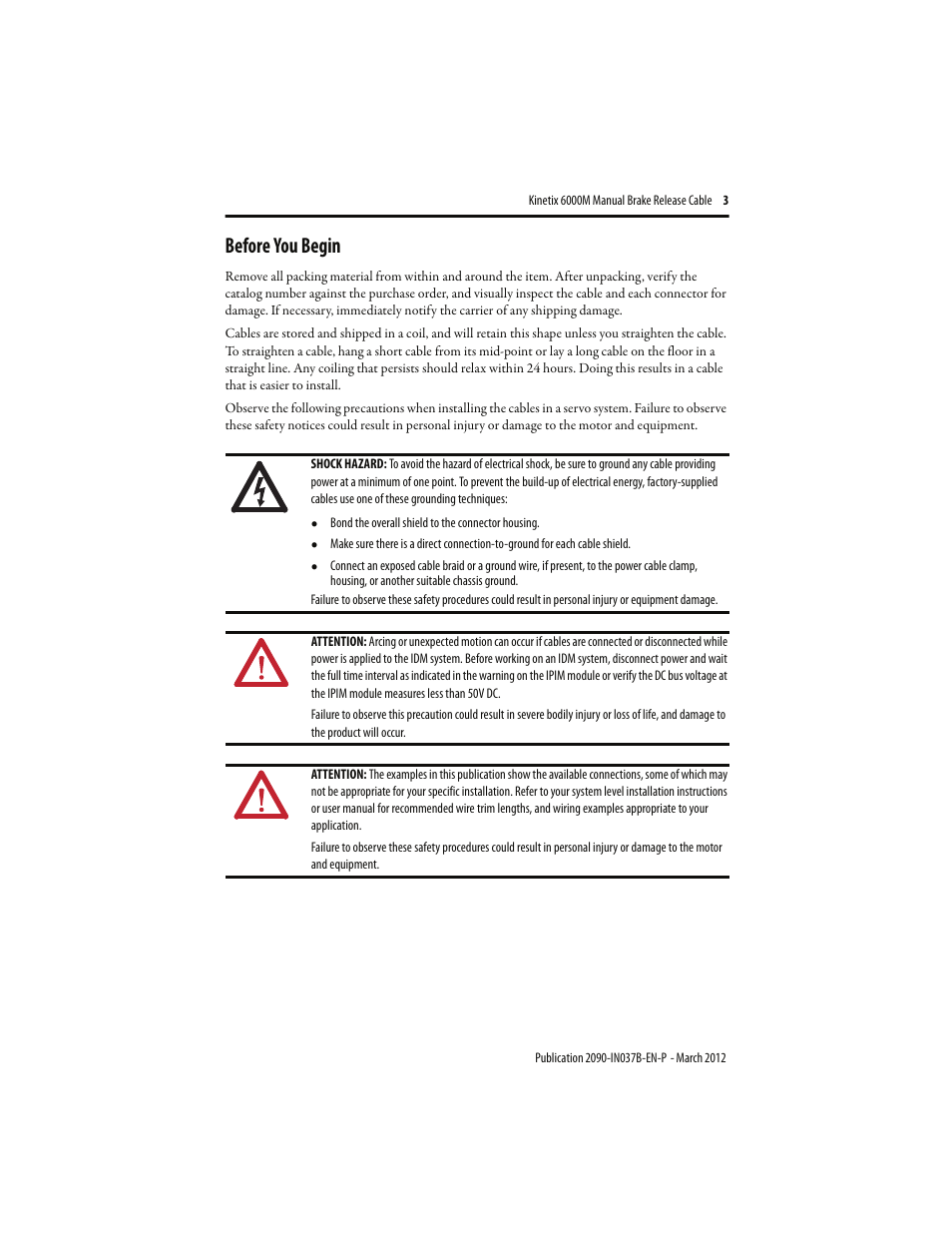 Before you begin | Rockwell Automation 2090-CBKS8-16AA03 Kinetix 6000M Manual Brake Release Cable Installation Instructions User Manual | Page 3 / 8