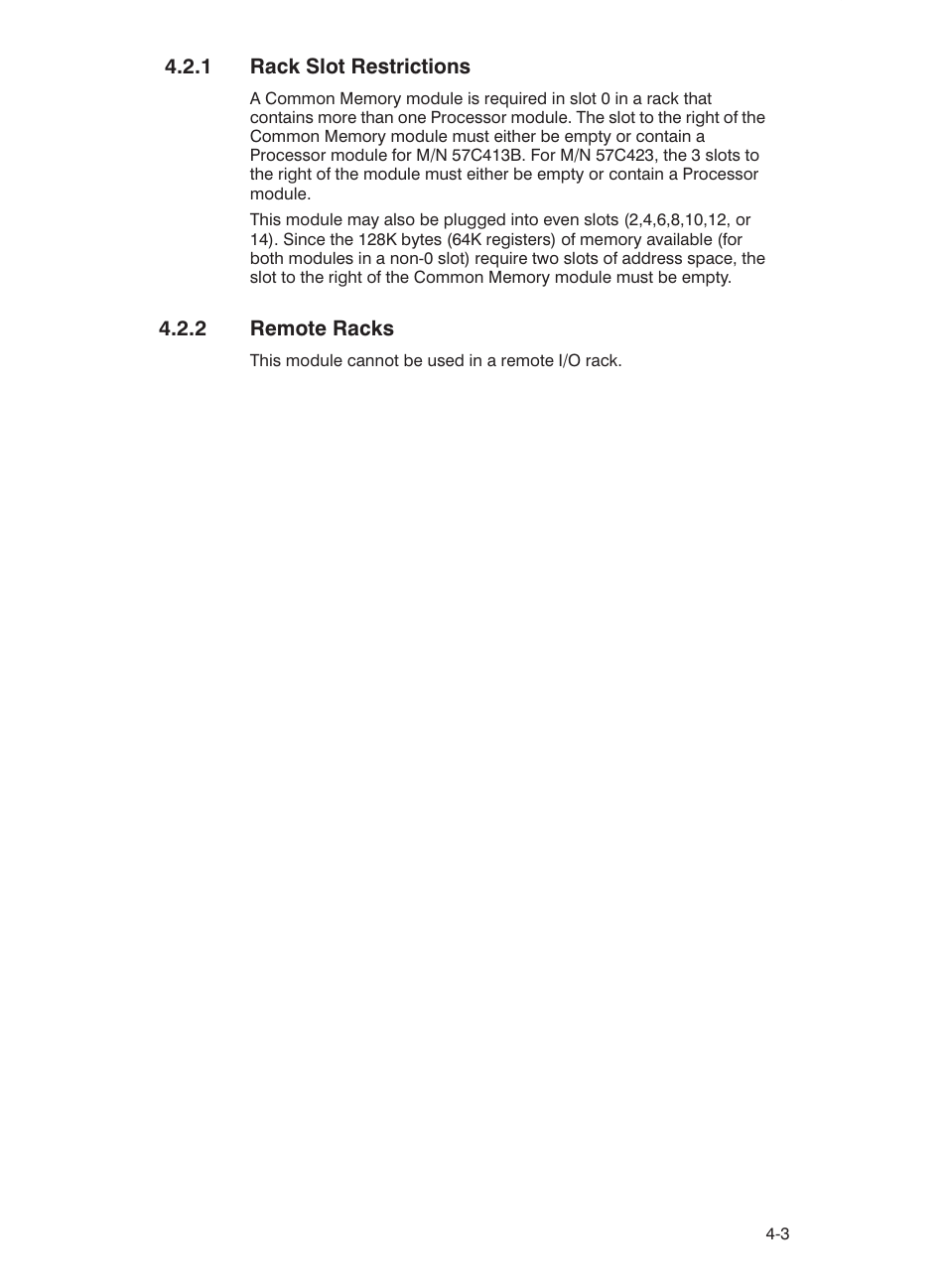 1 rack slot restrictions, 2 remote racks | Rockwell Automation 57C423 Common Memory Module User Manual | Page 19 / 40