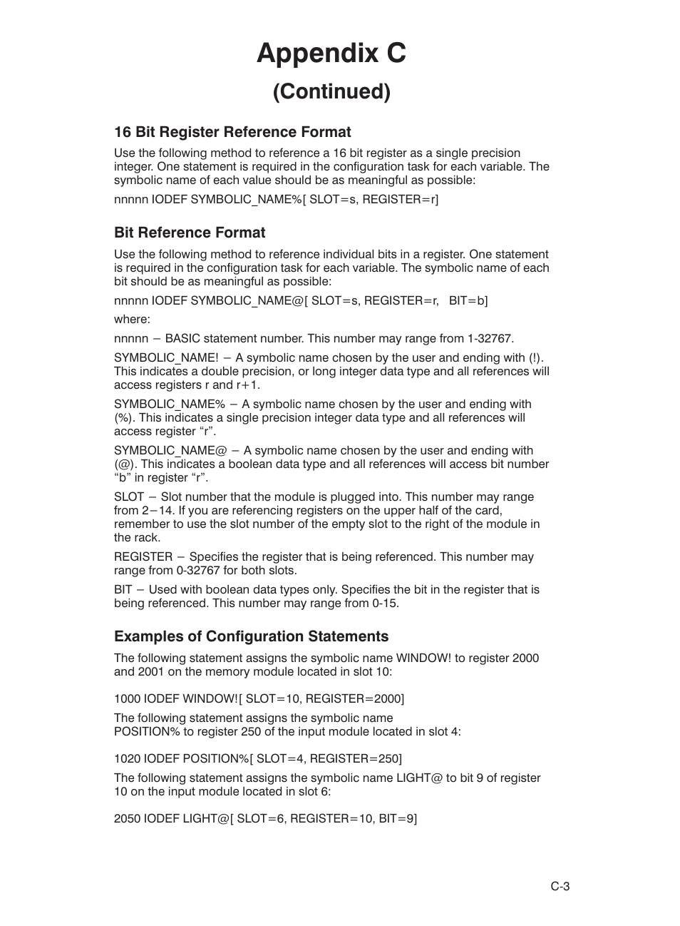 Appendix c, Continued) | Rockwell Automation 57C423 Common Memory Module User Manual | Page 31 / 40
