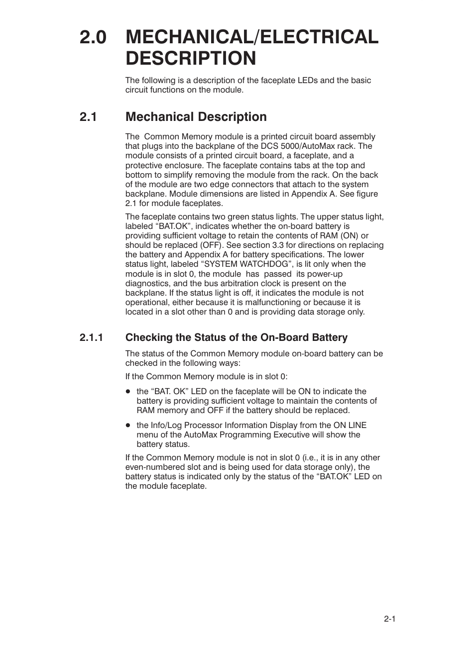0 mechanical/electrical description, 1 mechanical description | Rockwell Automation 57C423 Common Memory Module User Manual | Page 9 / 40
