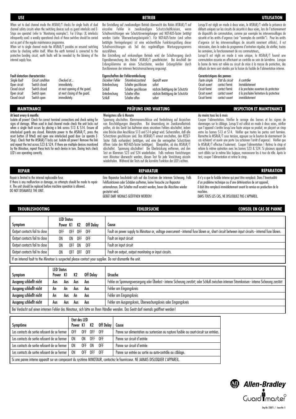 Rockwell Automation 440R MSR6R/T Minotaur Safety Relay User Manual | Page 4 / 4