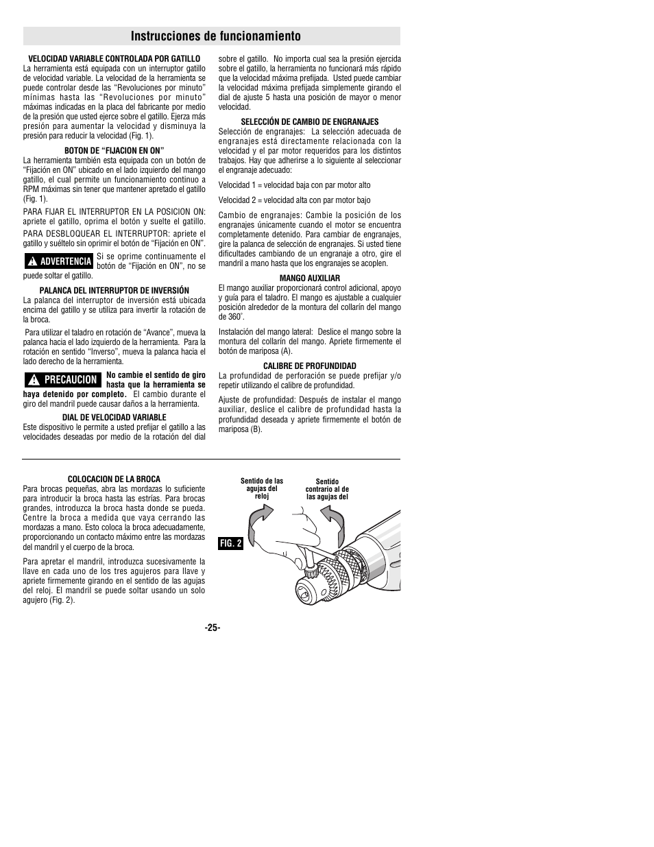 Instrucciones de funcionamiento | Bosch 1169VSR User Manual | Page 25 / 32