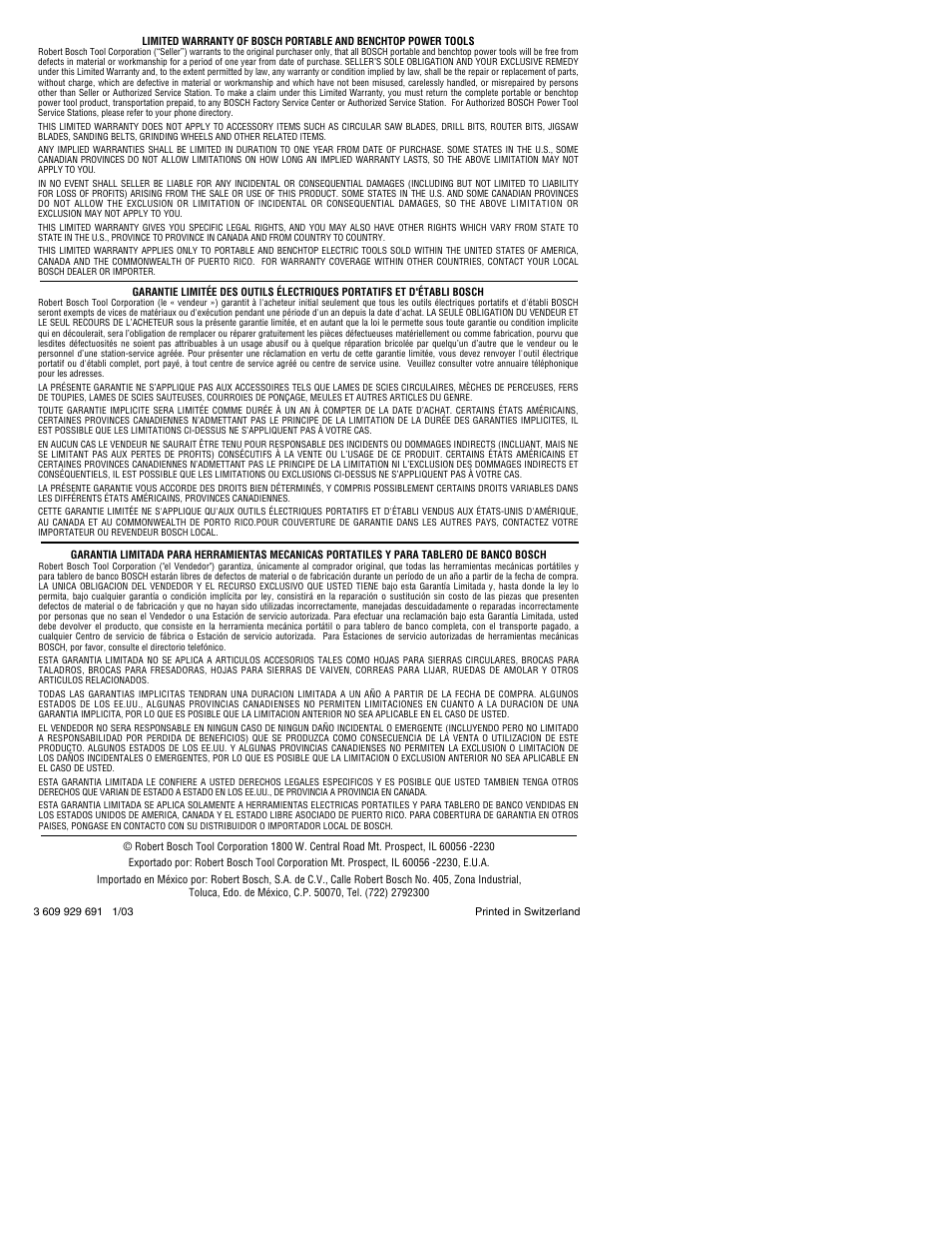 Bosch 1169VSR User Manual | Page 32 / 32