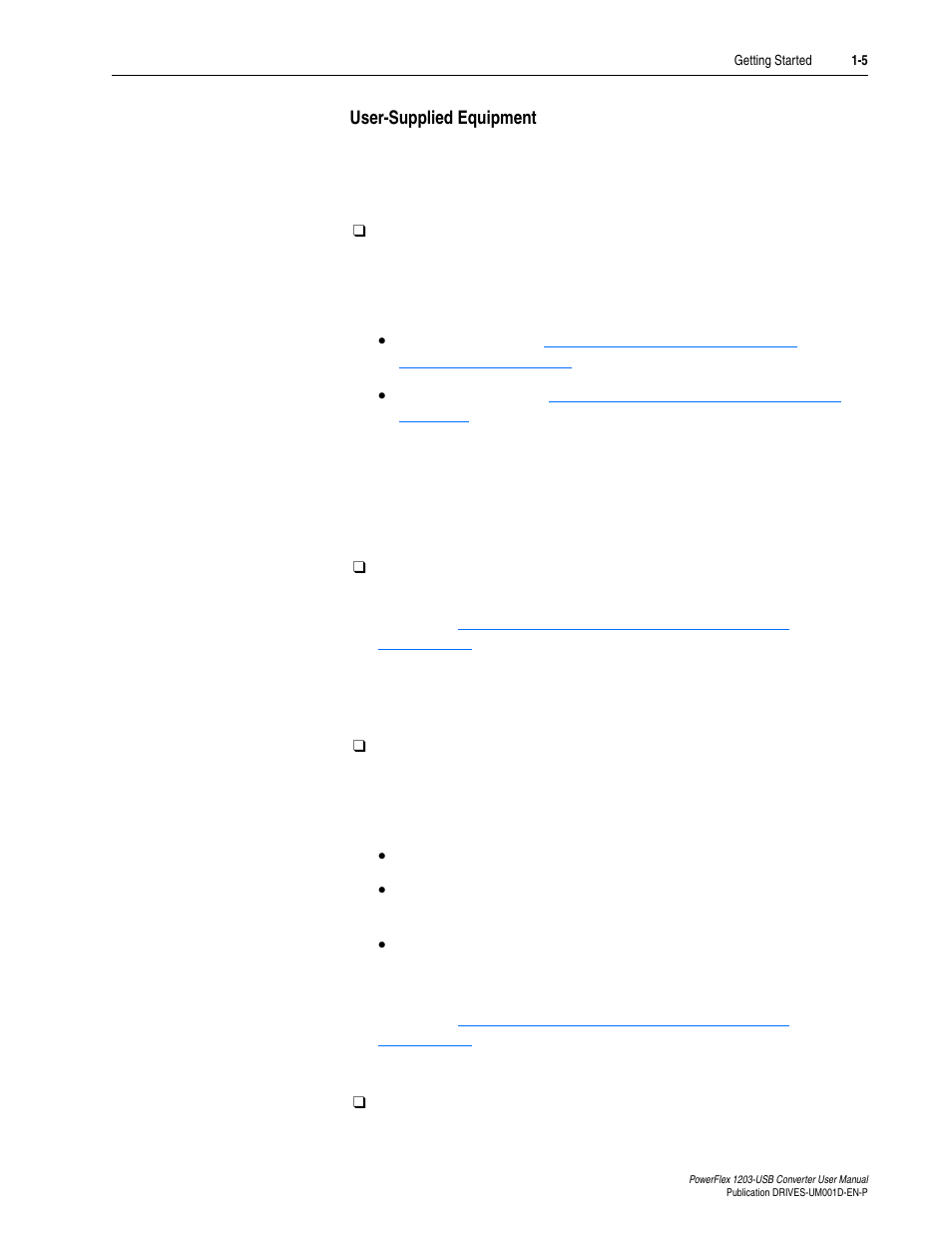 User-supplied equipment, User-supplied equipment -5 | Rockwell Automation 1203-USB  Converter User Manual | Page 15 / 112