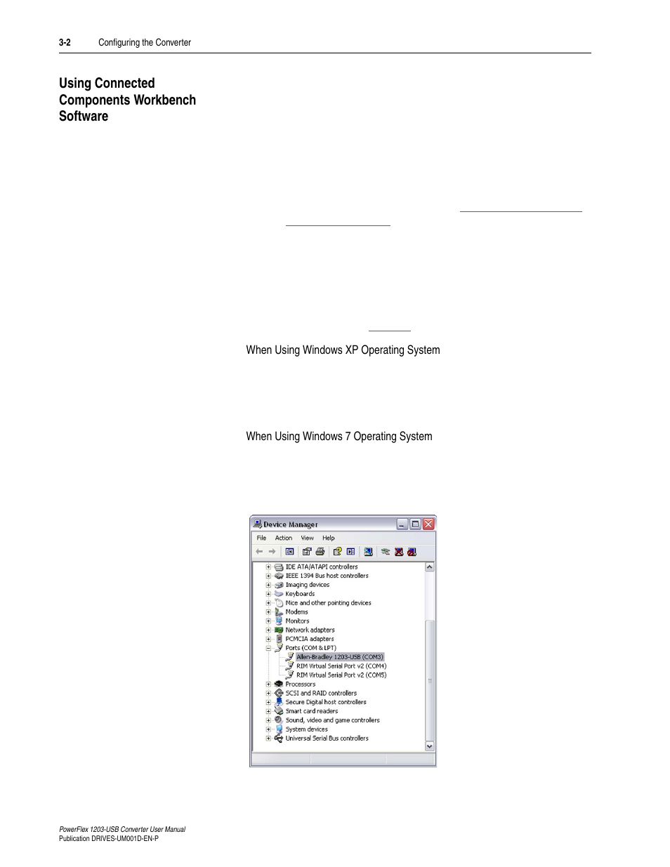 Using connected components workbench software, Using connected components workbench software -2, Using connected | Rockwell Automation 1203-USB  Converter User Manual | Page 34 / 112