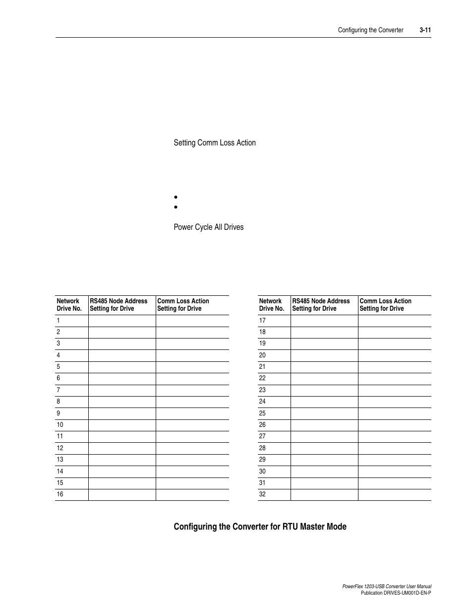 Configuring the converter for rtu master mode, Configuring the converter for rtu master mode -11 | Rockwell Automation 1203-USB  Converter User Manual | Page 43 / 112