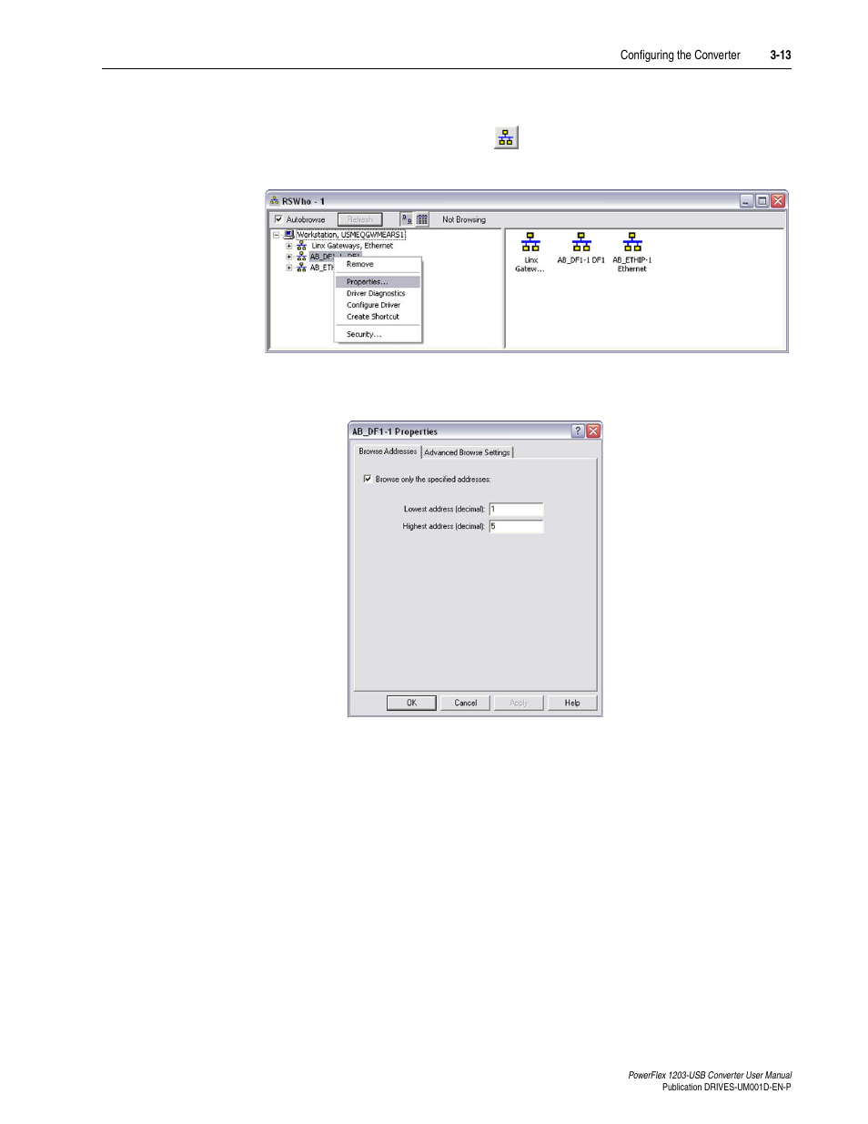 Rockwell Automation 1203-USB  Converter User Manual | Page 45 / 112