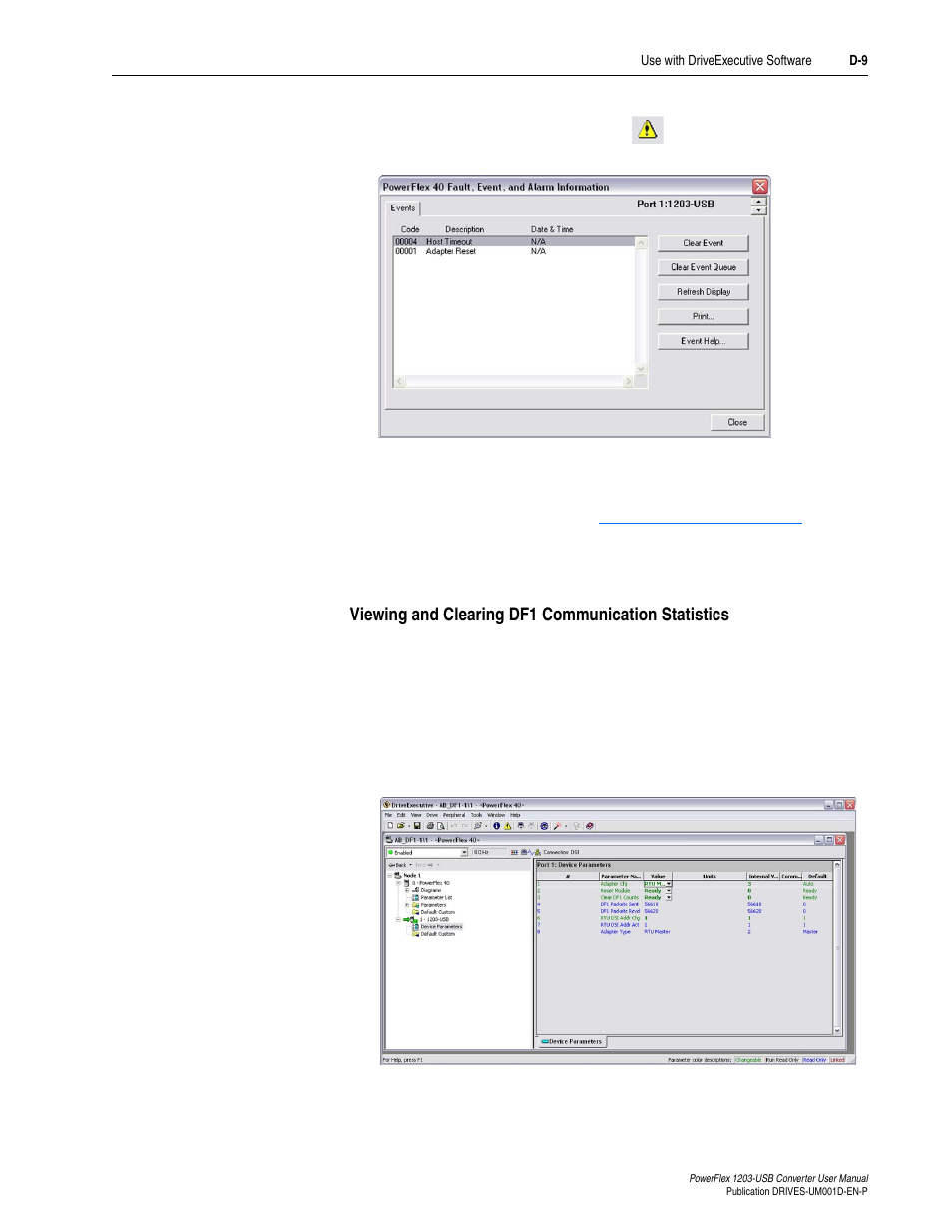 Viewing and clearing df1 communication statistics | Rockwell Automation 1203-USB  Converter User Manual | Page 83 / 112