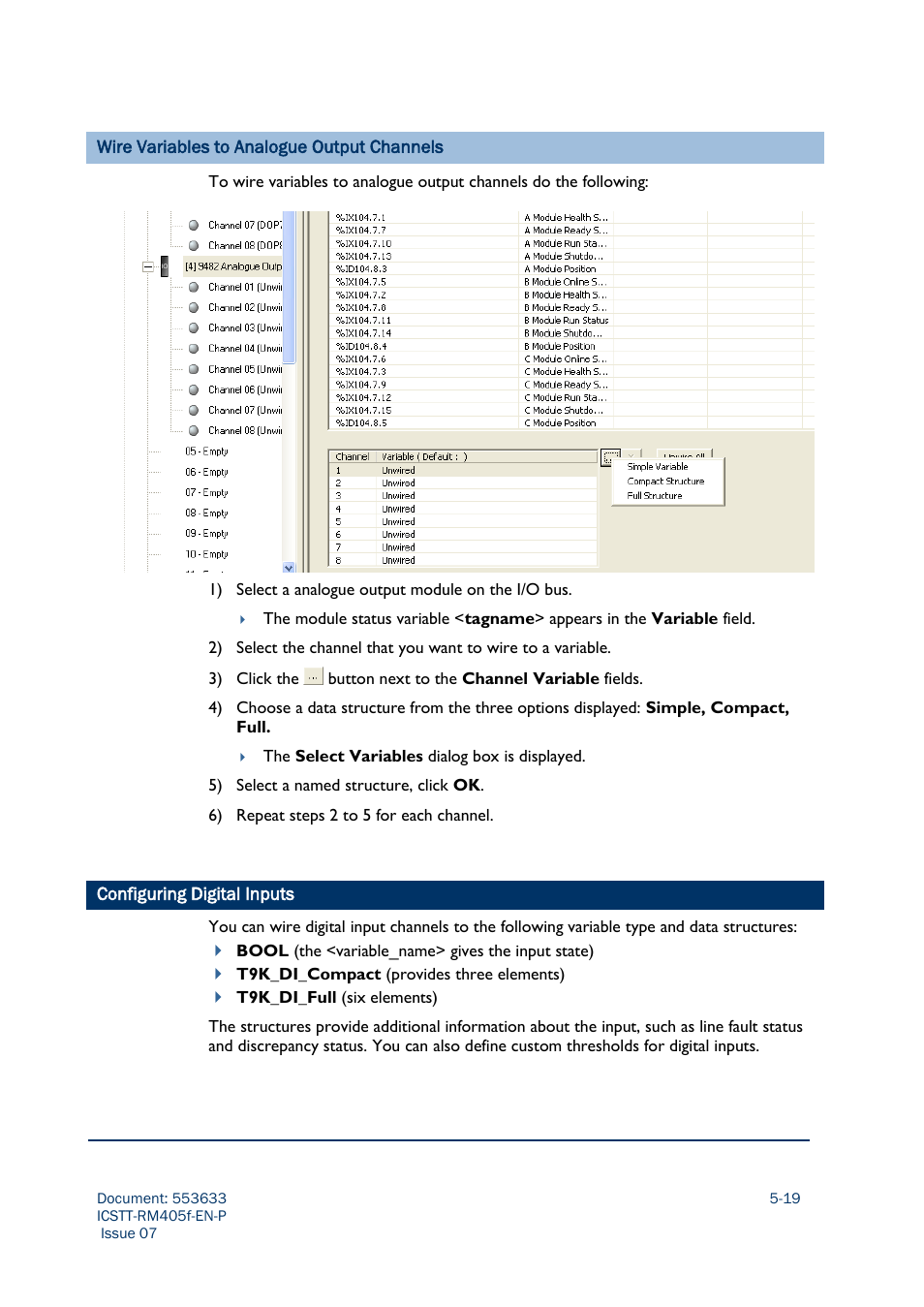 Configuring digital inputs | Rockwell Automation AADvance Controller Configuration Guide User Manual | Page 117 / 286