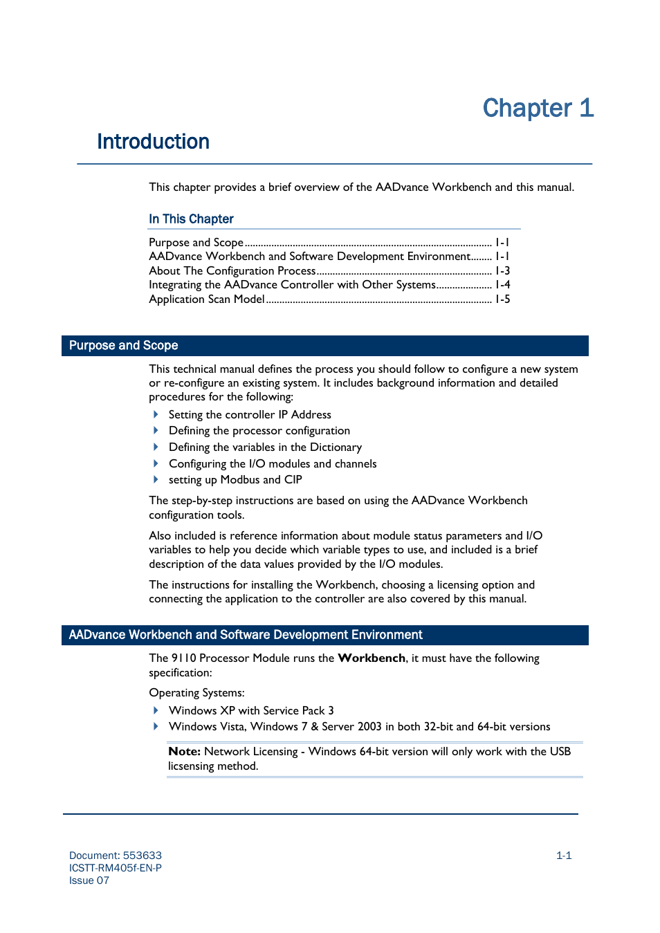 Chapter 1, Introduction | Rockwell Automation AADvance Controller Configuration Guide User Manual | Page 15 / 286