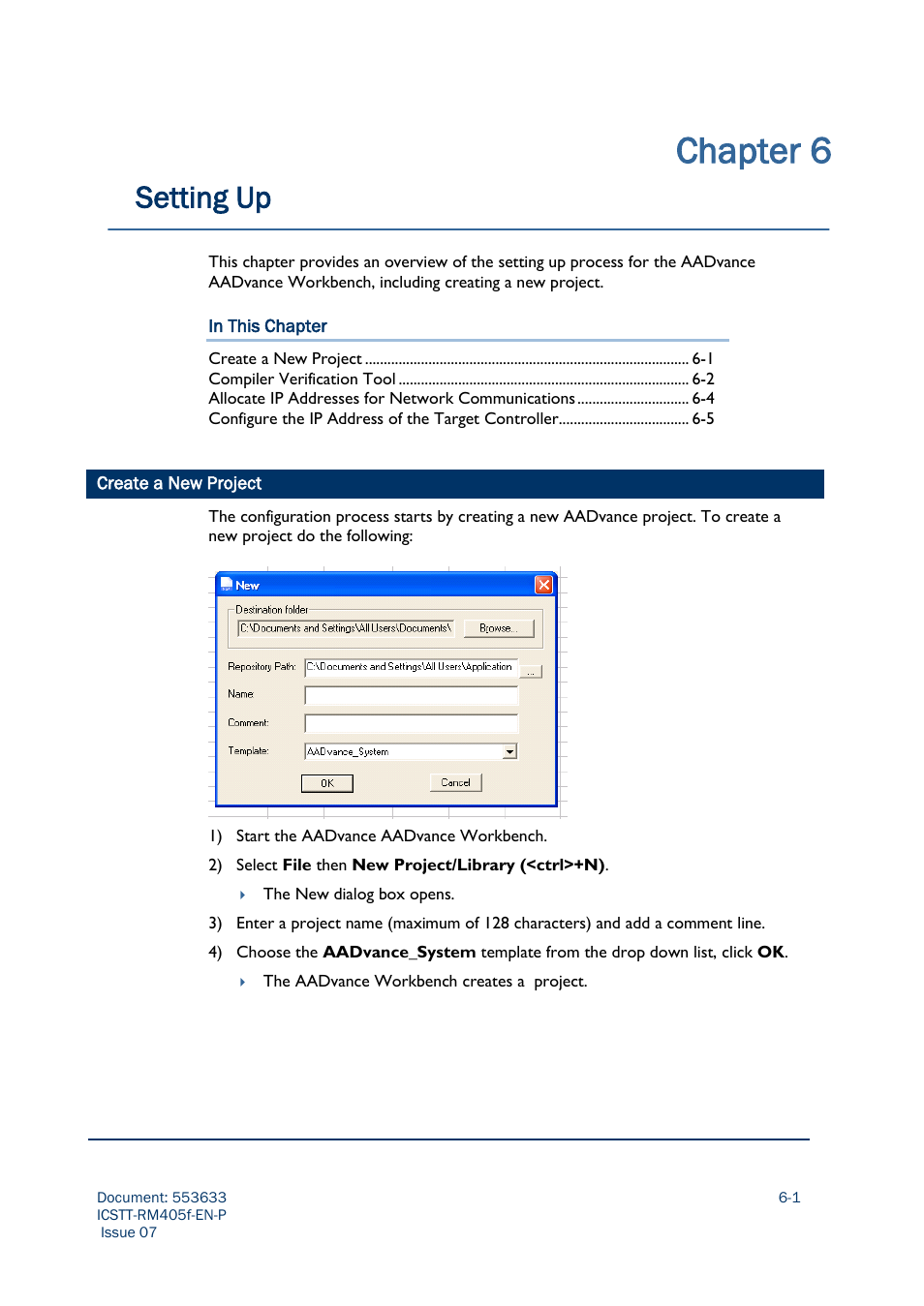 Chapter 6, Setting up | Rockwell Automation AADvance Controller Configuration Guide User Manual | Page 155 / 286