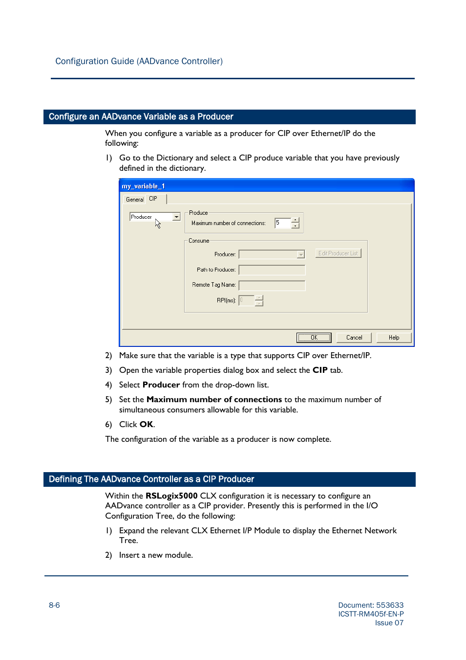 Configure an aadvance variable as a producer -6 | Rockwell Automation AADvance Controller Configuration Guide User Manual | Page 176 / 286