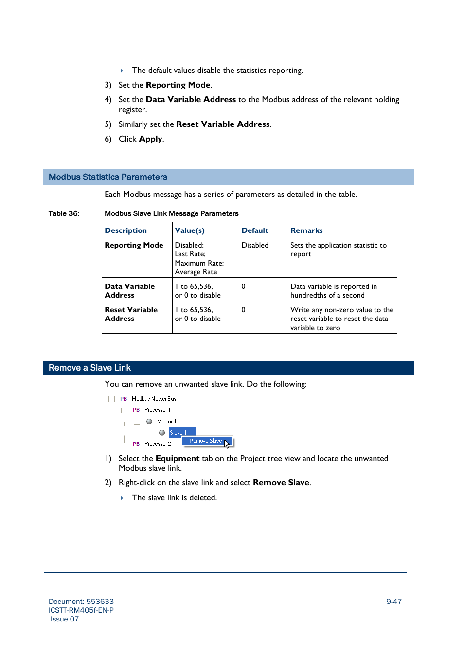 Remove a slave link | Rockwell Automation AADvance Controller Configuration Guide User Manual | Page 233 / 286