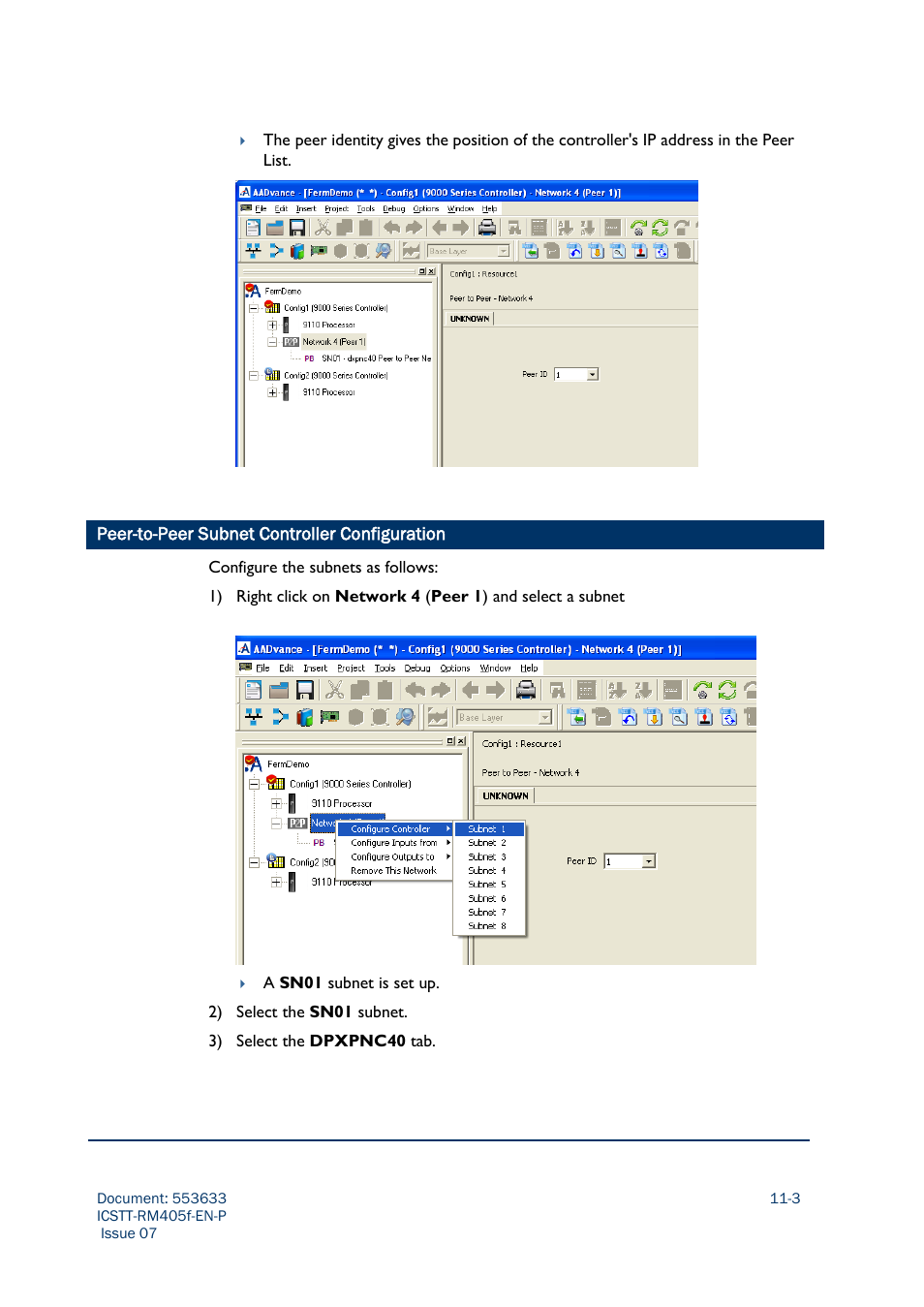 Peer-to-peer subnet controller configuration -3 | Rockwell Automation AADvance Controller Configuration Guide User Manual | Page 251 / 286