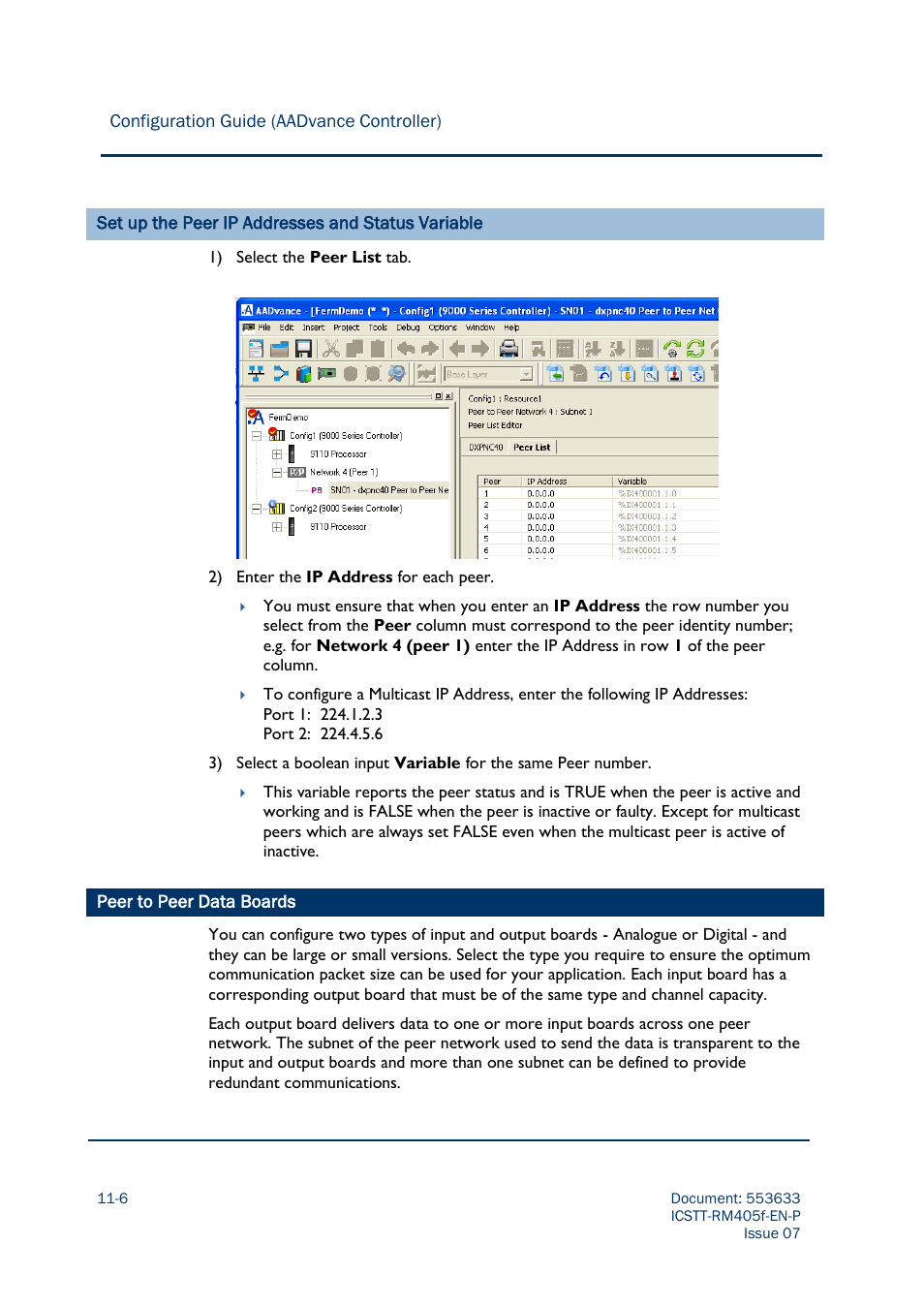 Peer to peer data boards | Rockwell Automation AADvance Controller Configuration Guide User Manual | Page 254 / 286